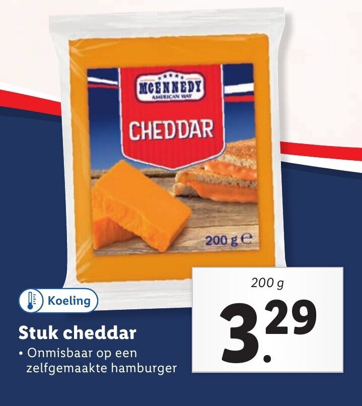 Stuk cheddar 200g aanbieding bij Lidl