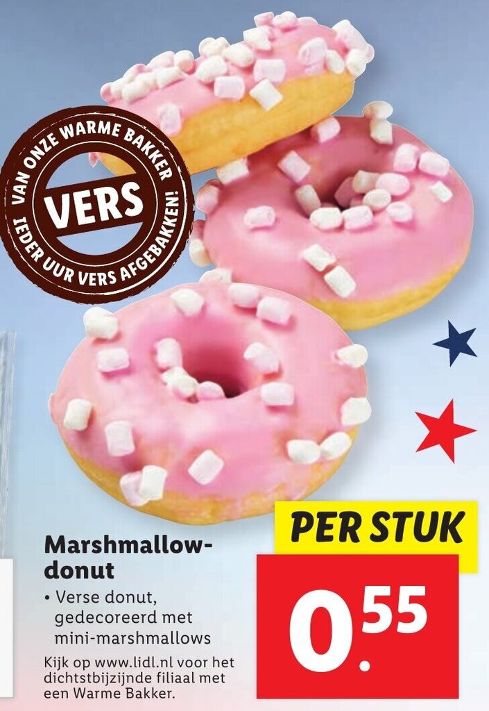 Marshmallowdonut per stuk aanbieding bij Lidl