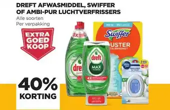 Jumbo Dreft afwasmiddel, swiffer of ambi-pur luchtverfrissers aanbieding