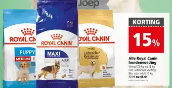 Welkoop Alle Royal Canin hondenvoeding. inhoud 7,5 kg tot 15 kg aanbieding