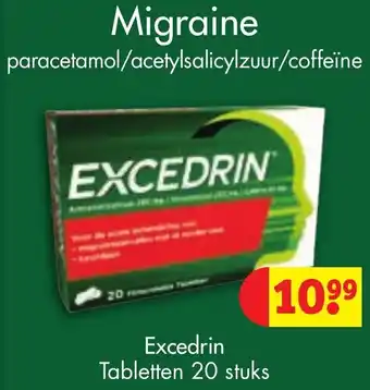 Kruidvat Excedrin tabletten 20 stuks aanbieding