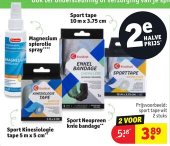 Kruidvat Prijsvoorbeeld: sport tape wit 2 stuks 2 voor aanbieding