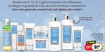 Kruidvat Biodermal prijsvoorbeeld: P-CL-E voedende handcreme 2 x 75 ml, 2 voor aanbieding