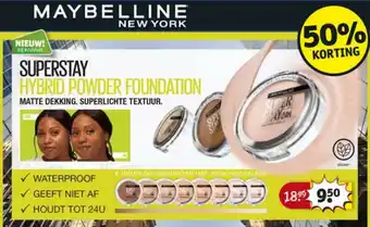 Kruidvat Maybelline superstay hybrid powder foundation aanbieding