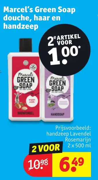 Kruidvat Marcel's green soap douche, haar en handzeep aanbieding