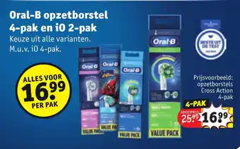 Kruidvat Oral-B opzetborstel 4-pak en i0 2-pak aanbieding