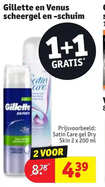 Kruidvat Gillette en venus scheergel en -schuim 1+1 gratis aanbieding