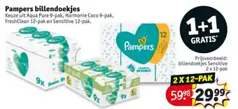 Kruidvat Pampers billendoekjes 1+1 gratis aanbieding