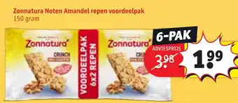 Kruidvat Zonnatura noten amandel repen voordeelpak 150g aanbieding