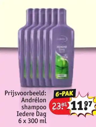 Kruidvat Andrelon shampoo iedere dag 6 x 300ml aanbieding