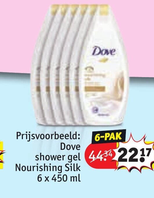 Dove shower gel nourishing silk 6 x 450ml aanbieding bij Kruidvat