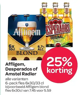 Spar Affligem, Desperados of Amstel Radler 6*300/330ml aanbieding