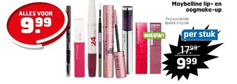 Trekpleister Maybelline lip- en oogmake-up aanbieding