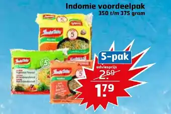 Trekpleister Indomie voordeelpak 375g 5-pak aanbieding