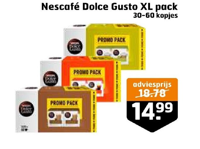 Nescafe dolce gusto XL pack aanbieding bij Trekpleister