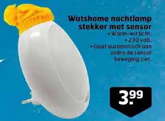 Trekpleister Watshome nachtlamp stekker met sensor aanbieding