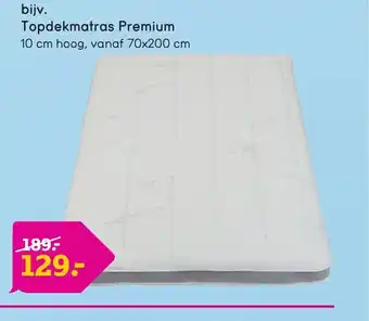 Leen Bakker Topdekmatras Premium 10cm vanaf 70 x 200cm aanbieding