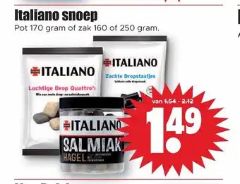 Dirk Italiano snoep 170 gram of zak 160 of 250 gram aanbieding