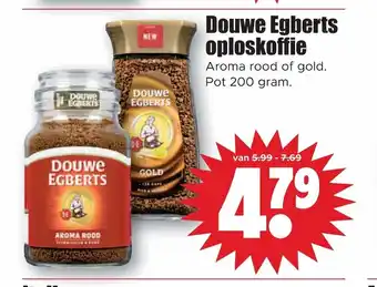 Dirk Douwe Egberts oploskoffie 200 gram aanbieding