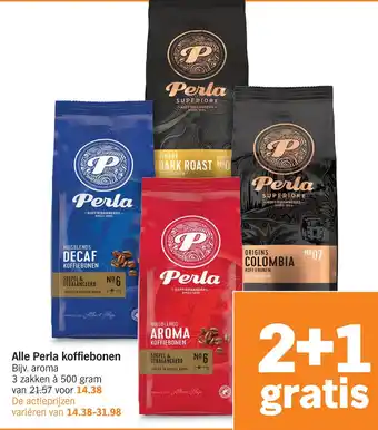 Albert Heijn Alle perla koffiebonen aanbieding