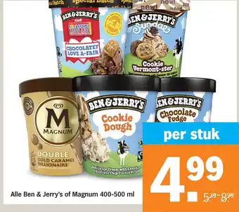 Albert Heijn Alle ben & jerry's of magnum aanbieding