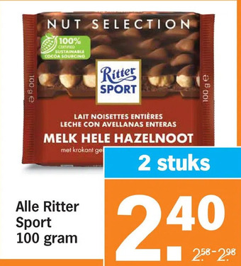 Albert Heijn Alle ritter sport aanbieding