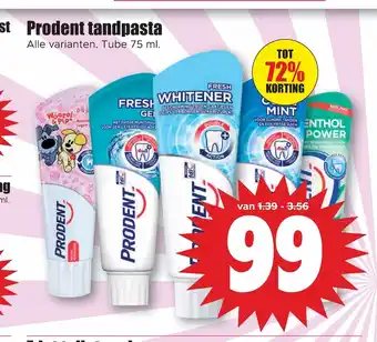 Dirk Prodent tandpasta 75 ml aanbieding