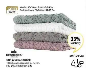 Jysk Stidsvig handdoek 50x100 cm aanbieding