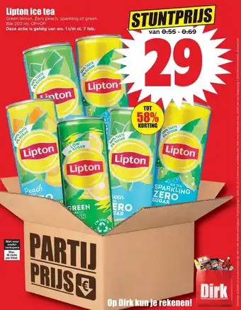 Dirk Lipton ice tea 250 ml aanbieding