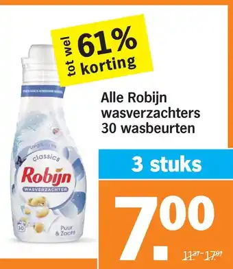 Albert Heijn Alle robijn wasverzachters 30 wasbeurten aanbieding