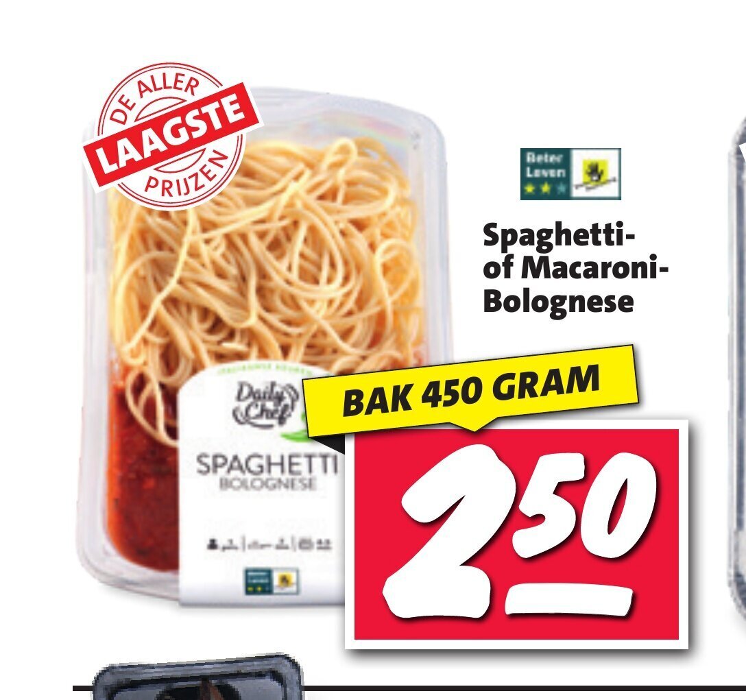Spaghetti of Macaroni Bolognese 450 gram aanbieding bij Nettorama