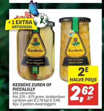 Dekamarkt Kesbeke zuren of piccalilly 370-675 gram aanbieding