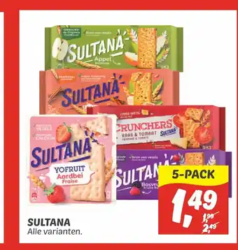 Dekamarkt Sultana Alle varianten 5-pack aanbieding