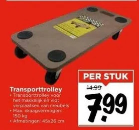 Vomar Voordeelmarkt Transporttrolley aanbieding