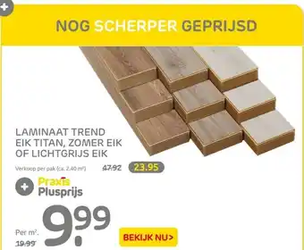 Praxis Laminaat trend eik titan, zomer eik of lightgrijs eik aanbieding