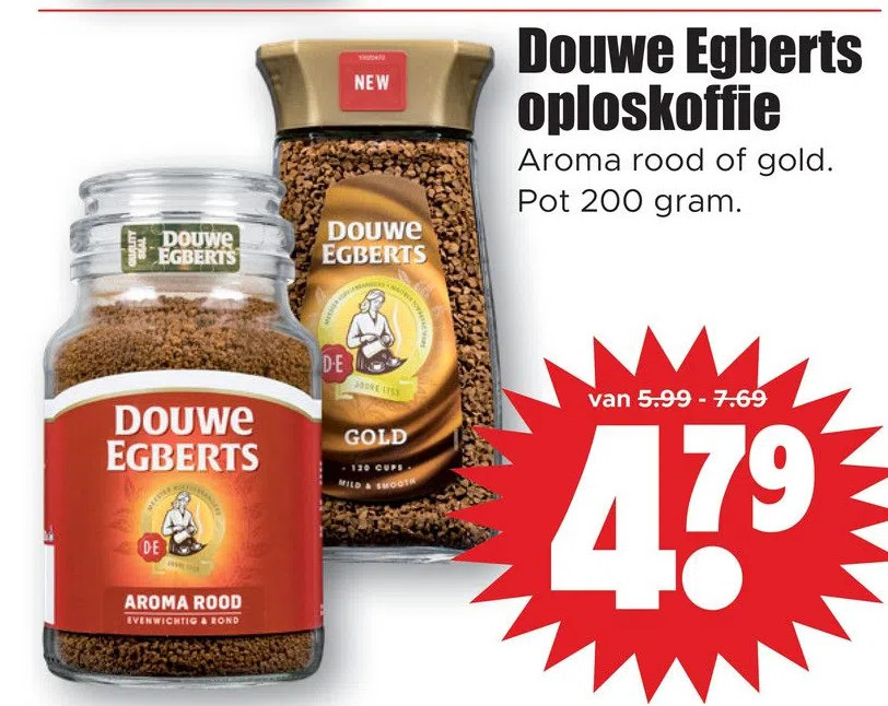 Douwe Egberts Oploskoffie Aanbieding Bij Dirk