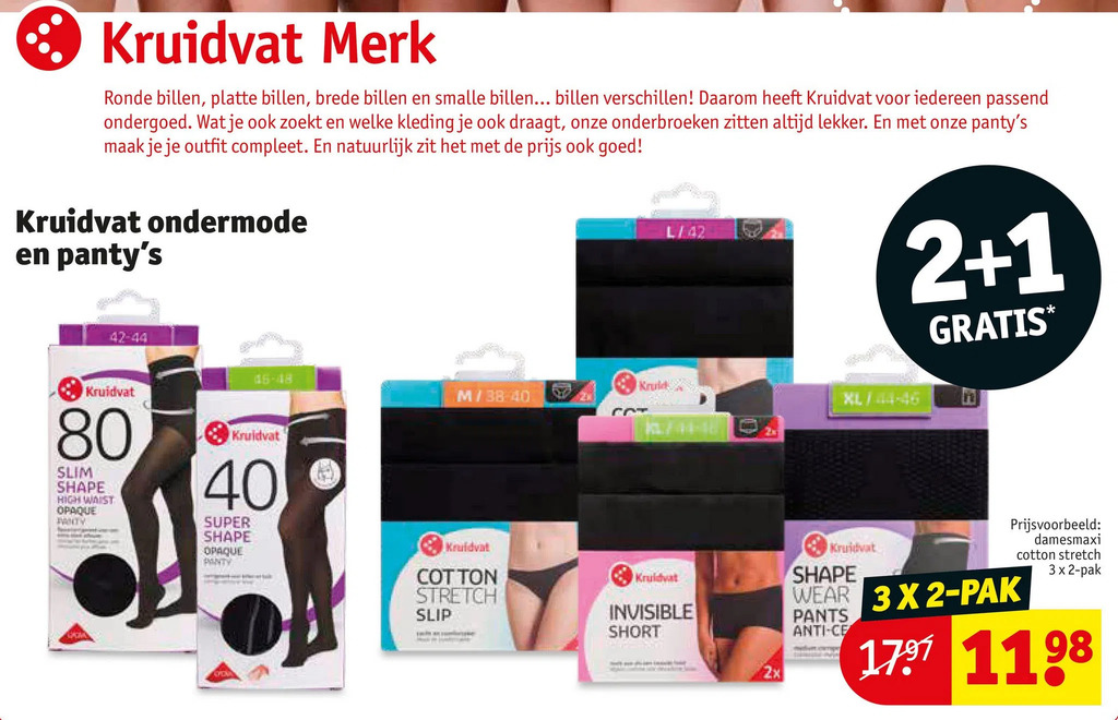 Kruidvat ondermode en panty's aanbieding bij Kruidvat