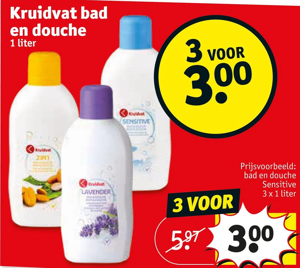 Kruidvat bad en douche aanbieding bij Kruidvat
