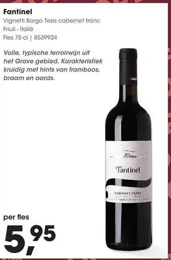 HANOS Fantinel vignetti borgo tesis cabernet franc aanbieding