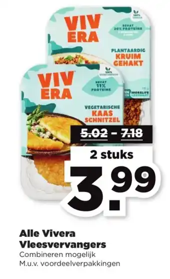 PLUS Alle vivera vleesvervangers 2 stuks aanbieding