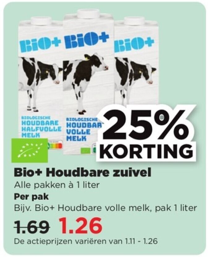 Bio+ Houdbare Zuivel 1 Liter Aanbieding Bij PLUS