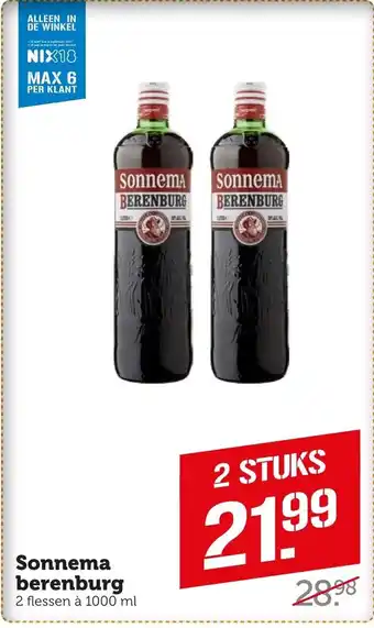 Coop Sonnema berenburg 1000ml aanbieding