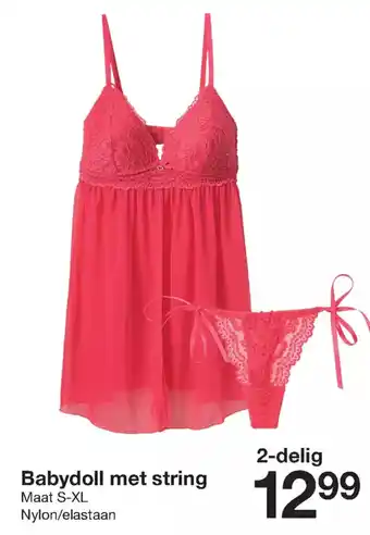 Zeeman Babydoll met string 2-delig aanbieding