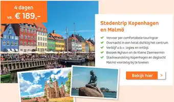 Effeweg Stedentrip kopenhagen en malmö aanbieding