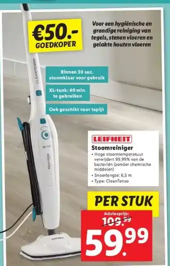 Lidl Leifheit stoomreiniger aanbieding