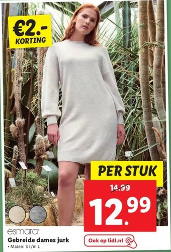 Lidl Esmara gebreide dames jurk aanbieding