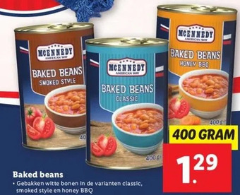 Lidl Baked beans aanbieding