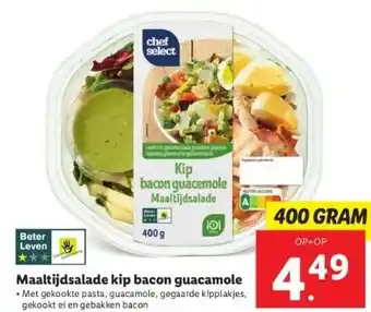 Lidl Maaltijdsalade kip bacon guacamole aanbieding
