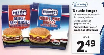 Lidl Double burger aanbieding