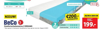 Lidl Beco comfortschuimmatras 2 dreams aanbieding